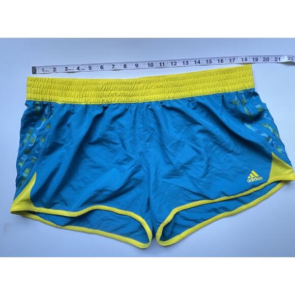 Adidas Womens Running Shorts Work Out Active Blue Yellow Size XL NWT - Picture 7 of 7